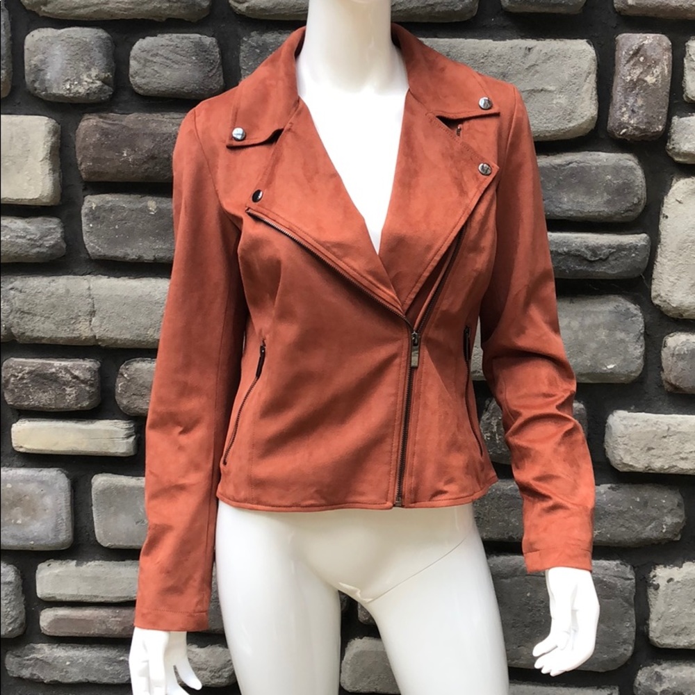 Faux Suede Biker Style Jacket NEW Bagatelle sz S - Picture 1 of 7